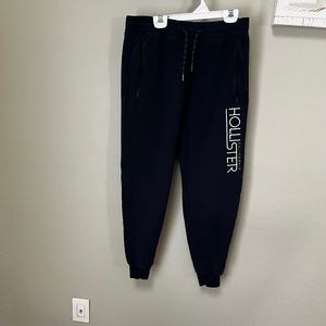 Hollister "California" Logo Fleece Banded Cuff Drawstring Sweatpants/…